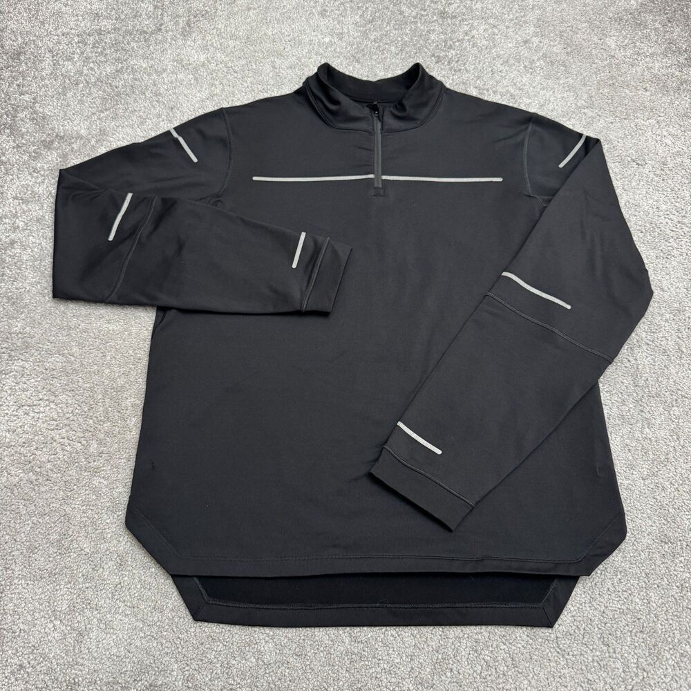 Asics H1 Lite-Show 1/4 Zip Pullover Jacket Mens Medium Black Running Activewear